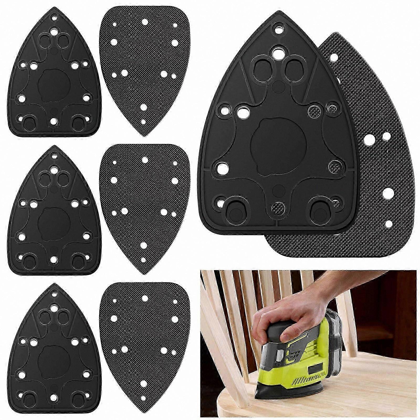 4-Pack Mouse Sander Replacement Pads and Backing Platen Compatible with Multiple Models
