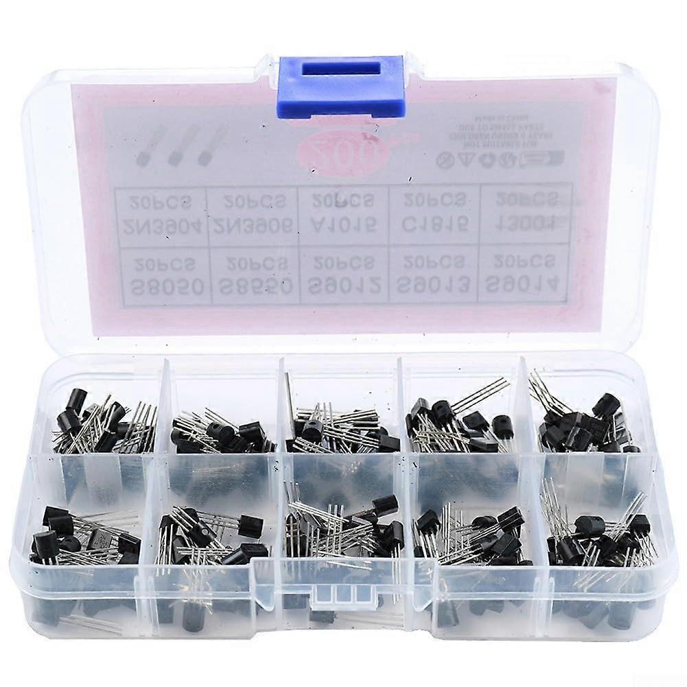 200PCS TO92 Transistor Assortment Kit for DIY Electronics Projects with Storage Box