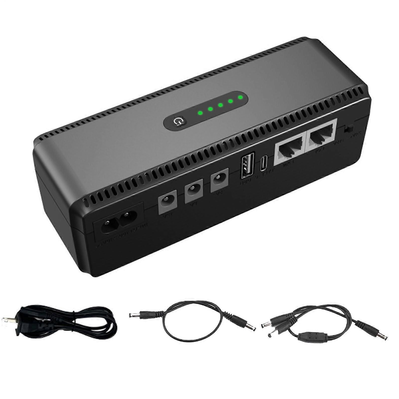 10400mAh UPS Backup Battery for WiFi Router and Camera, Compact MultiDevice Power Supply