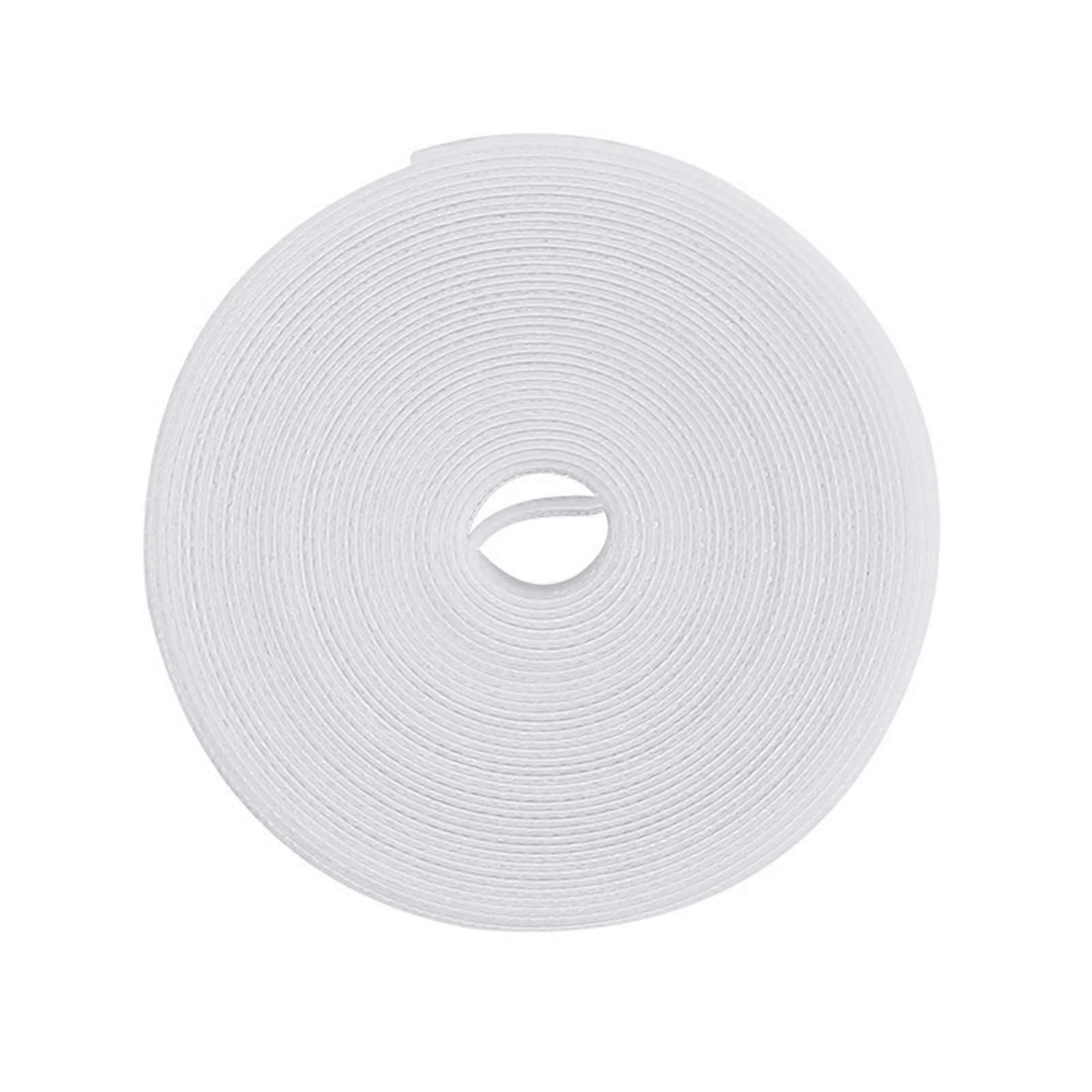 Reusable Cable Management Straps 5m White Adjustable Hook and Loop Wire Organizer