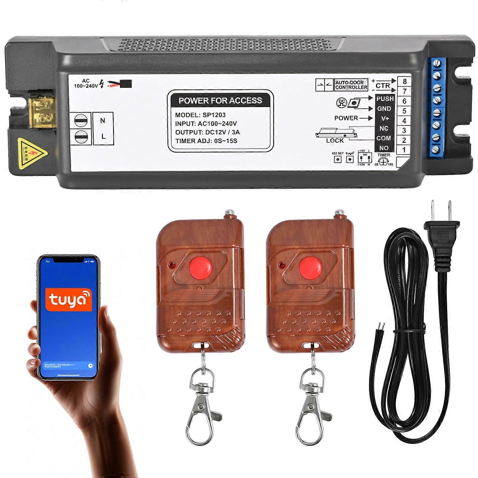 Access Control Power Supply Controller 12V/14V Dual Voltage WiFi Remote Compatible with Tuya App for Smart Door Locks