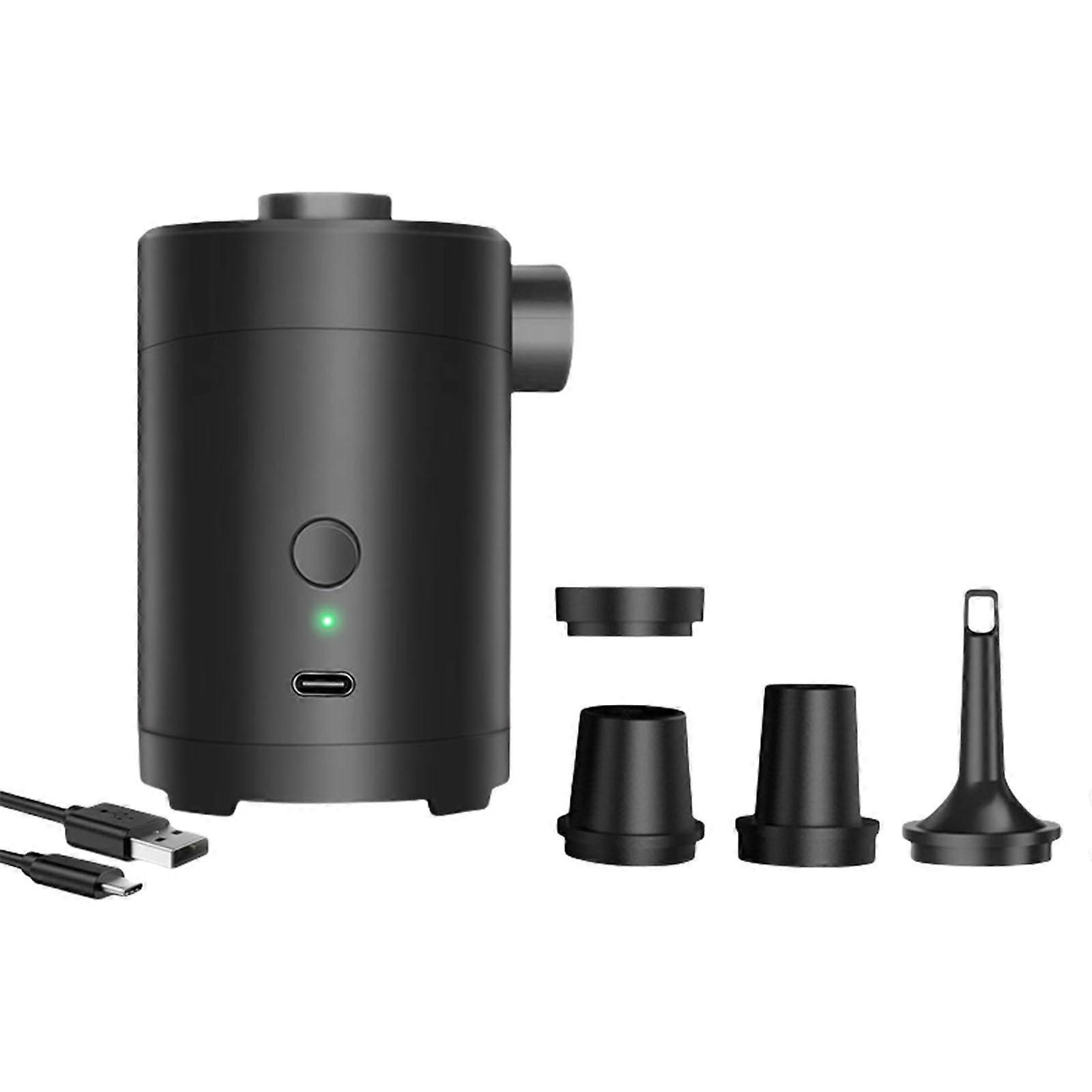 Electric Air Pump with Auto Stop for Inflatables, Lightweight Handheld Design, Multiple Nozzles