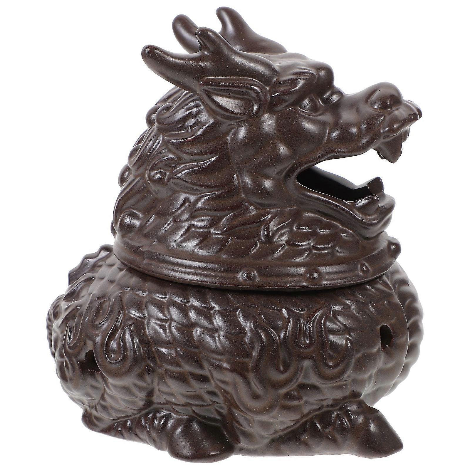 Kylin Statue Ceramic Incense Burner Cone Holder for Decorative Use