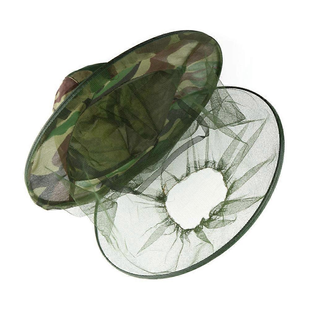 Camouflage Face Protector Mesh Hat for Bee Resistance 2Pcs Set