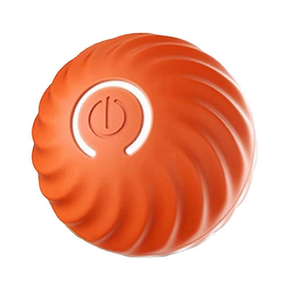 Smart Interactive Dog Toy Ball with Automatic Rolling Motion, LED Light, Low Noise, Orange