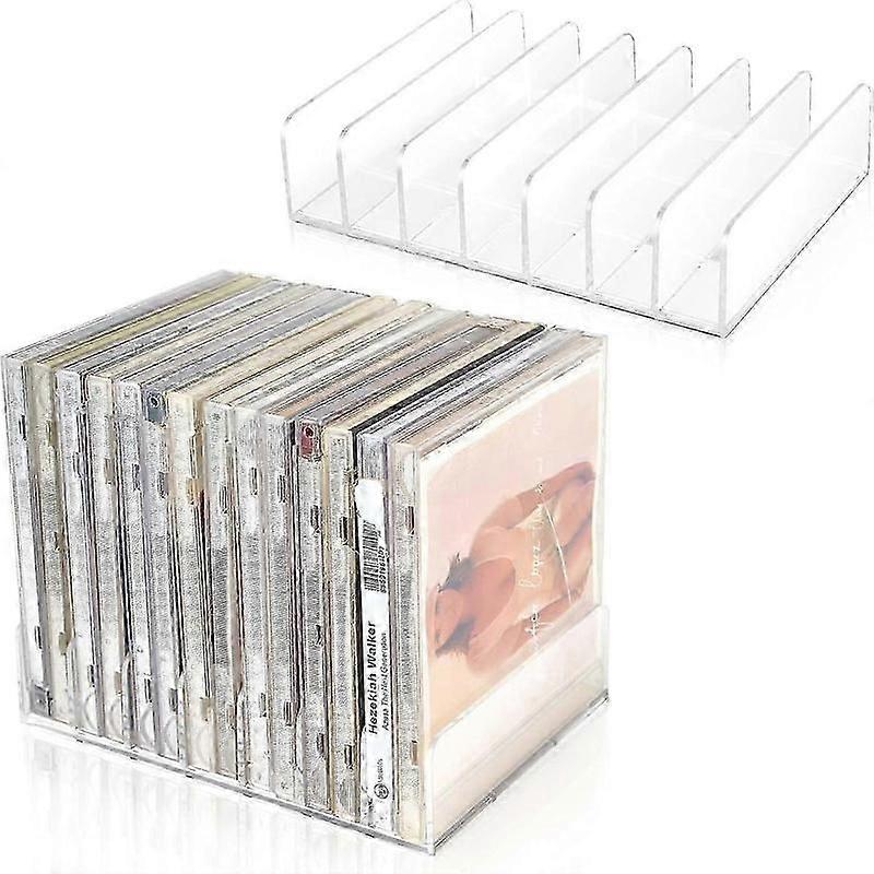 CD DVD Display Rack 2 Pcs Acrylic Stackable Holder