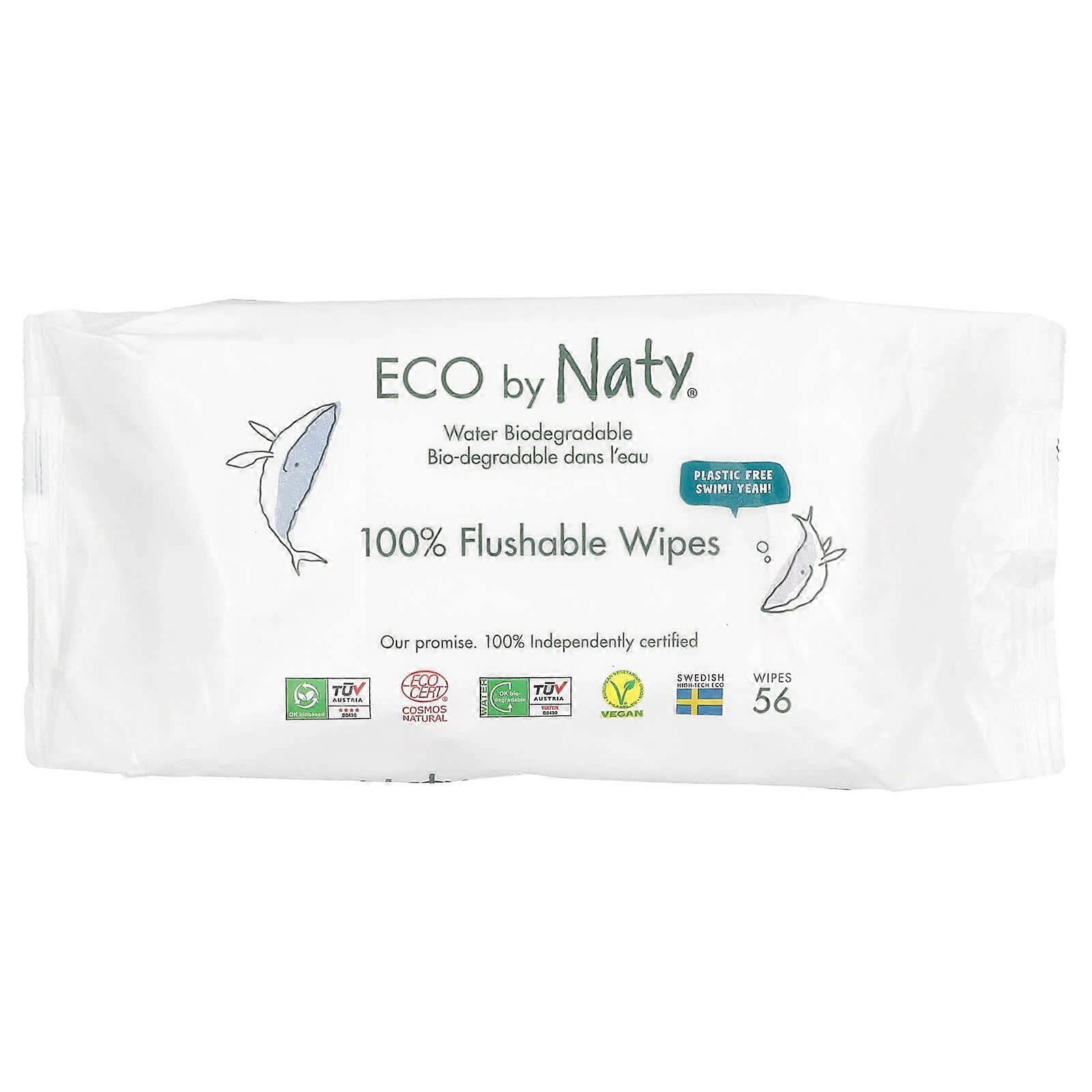 Naty, Flushable Wipes, 56 Wipes