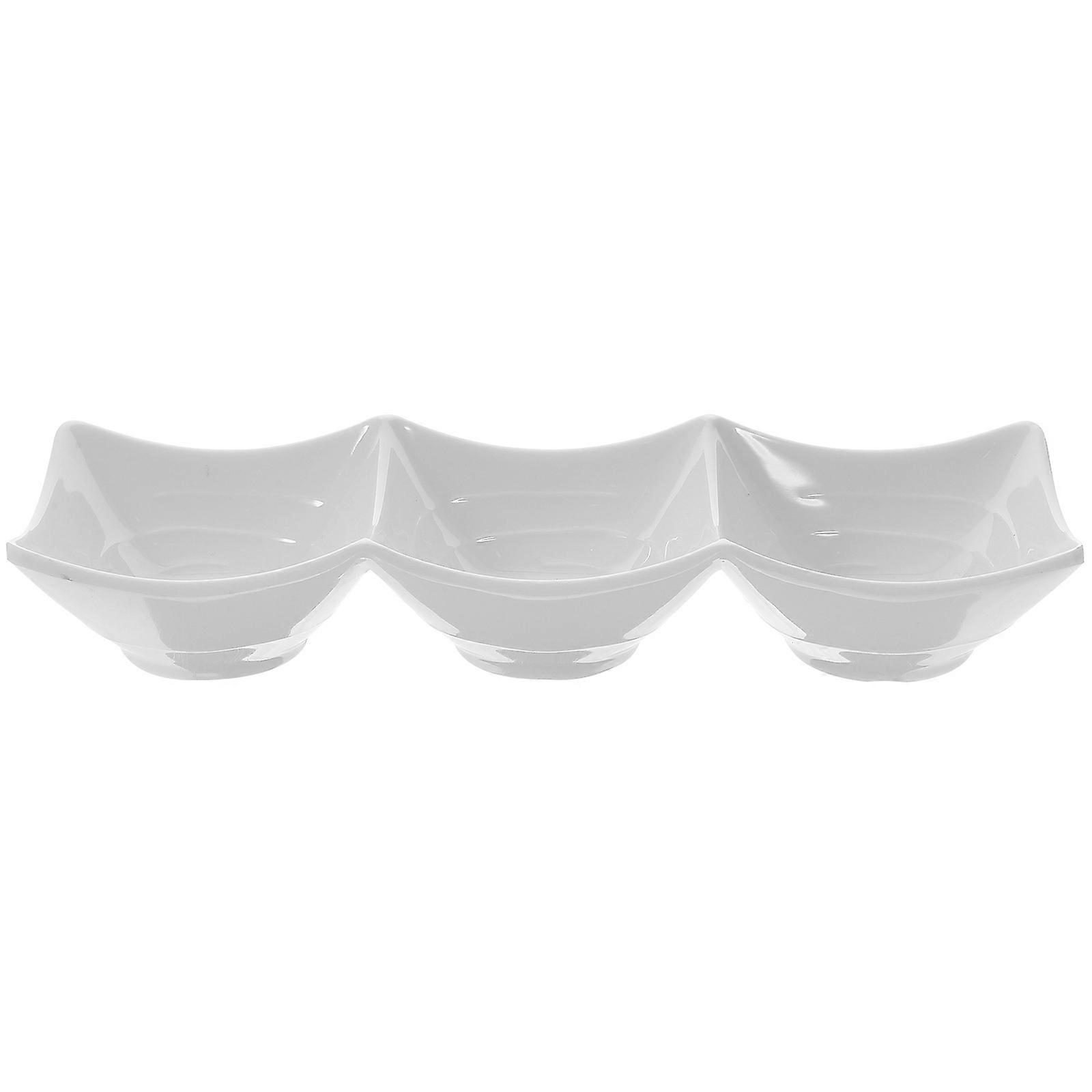Black Sauce Dipping Tray Practical Three-Grids Serving Dish for Storage