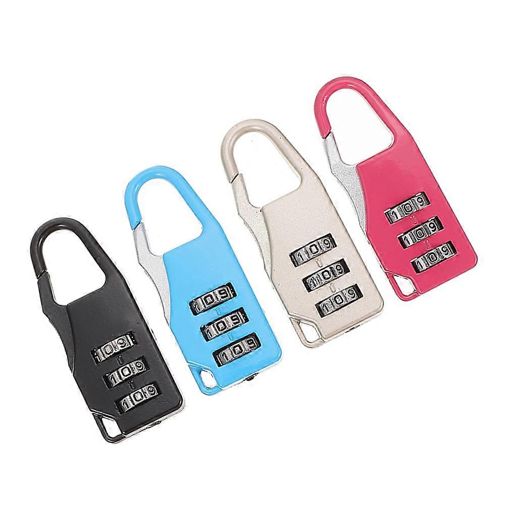Combination Lock for Locker Suitcase Padlocks 3-Digit Password 4Pcs