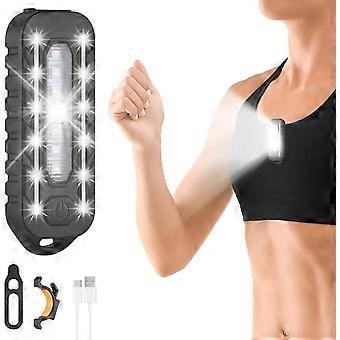 Clip on Flashlight Running Light for Runners Hands Free Safety Lights for Walking at Night Rechargeable Flashlight Portable LED Work Light with 5 Ligh