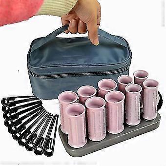 10-Piece Heated Hair Roller Set for DIY Styling, PTC Fast Heating Curling Tool