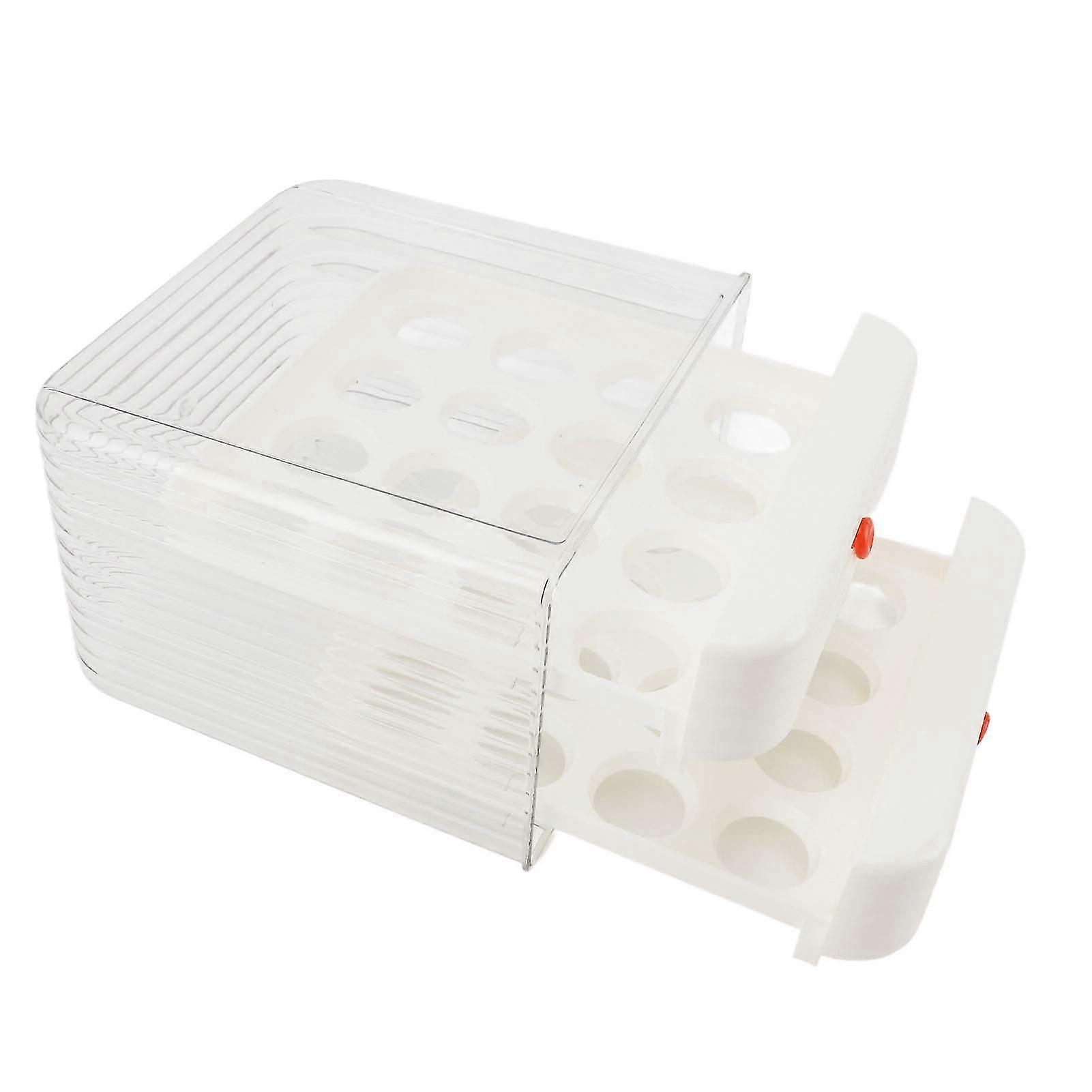 Egg Holder compatible with Refrigerator Drawer Style Space Saving Multifunctional Egg Storage Container compatible with Fridge