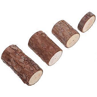 Wooden Stump Miniatures Mini Tree Stump Decor for Hamster Habitat 12Pcs