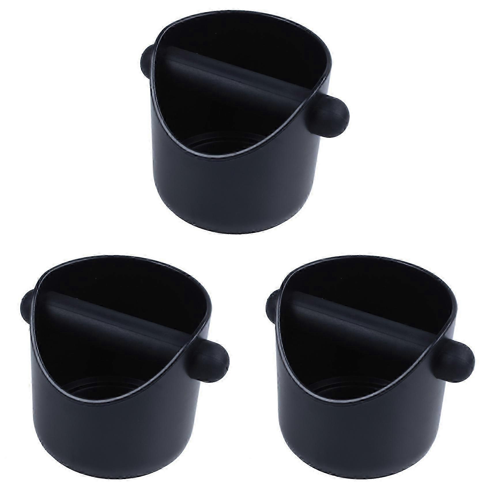3X Coffee Grind Knock Box | Espresso Dump Bin (Black) - ABS Material