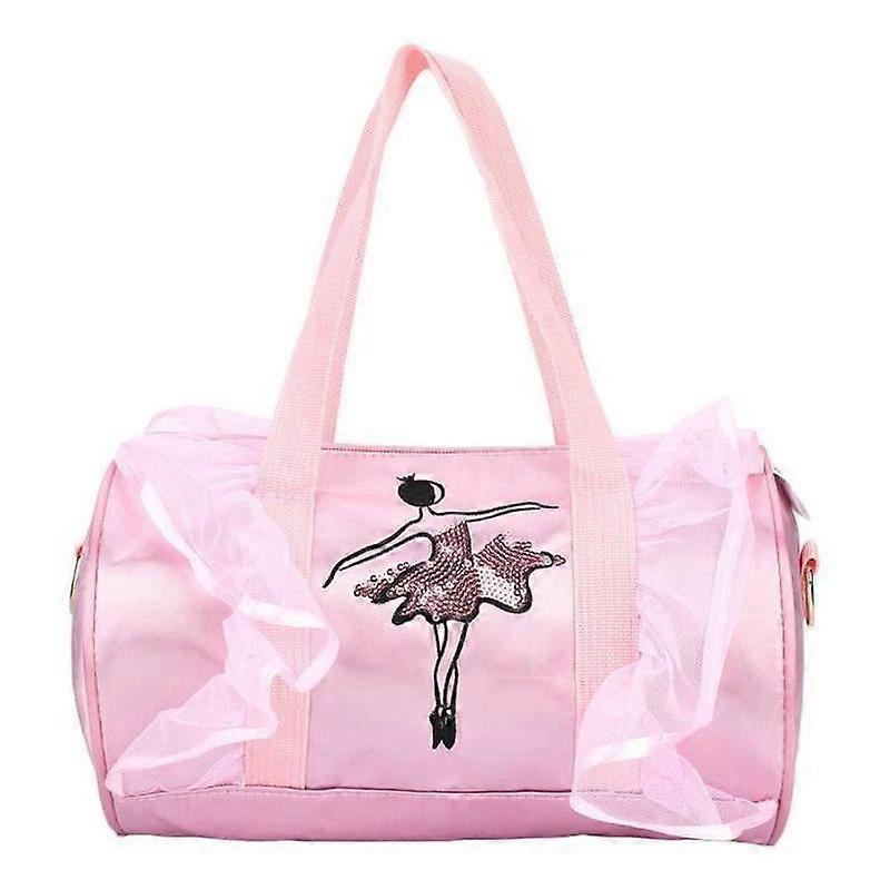 Dance Bag - QIILU - Child - Shoulder Strap - Pink - Sequined Dancer Pattern