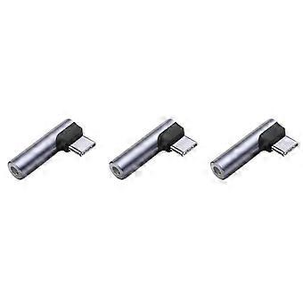 Metal Elbow Headset Adapter with HiFi DAC, 3-Pack for Music and Calls Compatible with Standard Audio Port