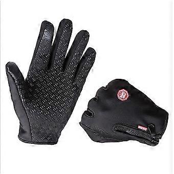 Touchscreen handschoenen, Fietshandschoenen, Buitensport Winterhandschoenen, Warm, Winddicht, Antislip (zwart M)