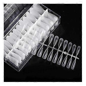 504 pointed false nail tips, long, press-type, full-coverage false nail tips, for nail lengthening, fingertip nails, claw nails