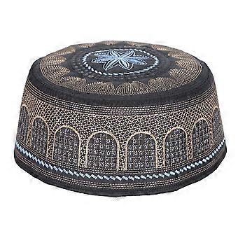 Chapeau musulman Culte islamique Prière Broderie Arabie Saoudite Hommes Couvre-chef Polyester Coton Noir57