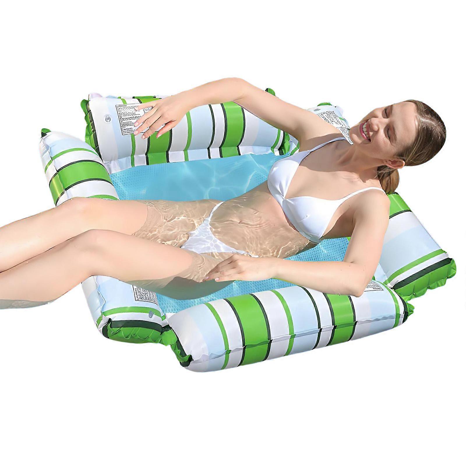 Premium Inflatable Pool Float with Striped Pattern & Secure 4 Tube Structure Multiple Styles for Safe Water Activities Multicolor