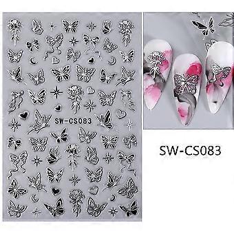 Dww-4 #-10 stk. Punk-stil sommerfugle neglekunst selvklæbende negleklistermærker neglekunst design