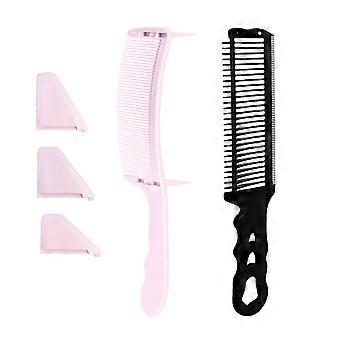 2 stuks kapperskapsel fade kam professionele gebogen positionering blending clipper kam mannen vrouwen haar trimkam kappersgereedschap