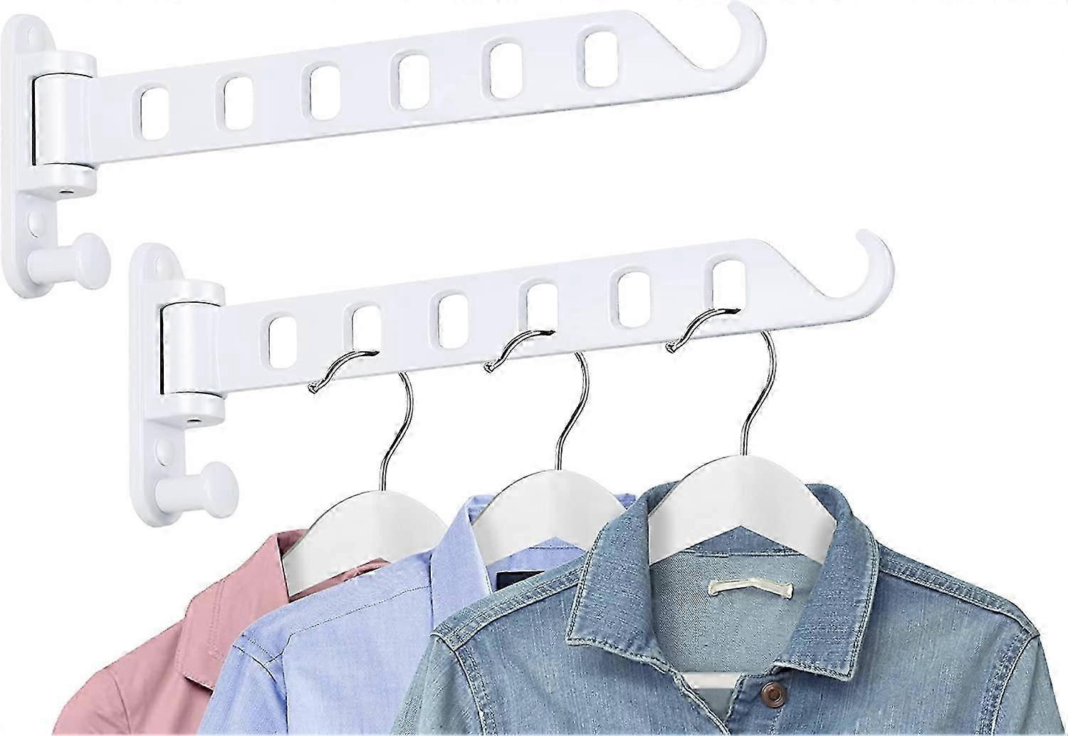 White Laundry Clothes Hanger Rack with Swing Arm (2-Pack, White)
