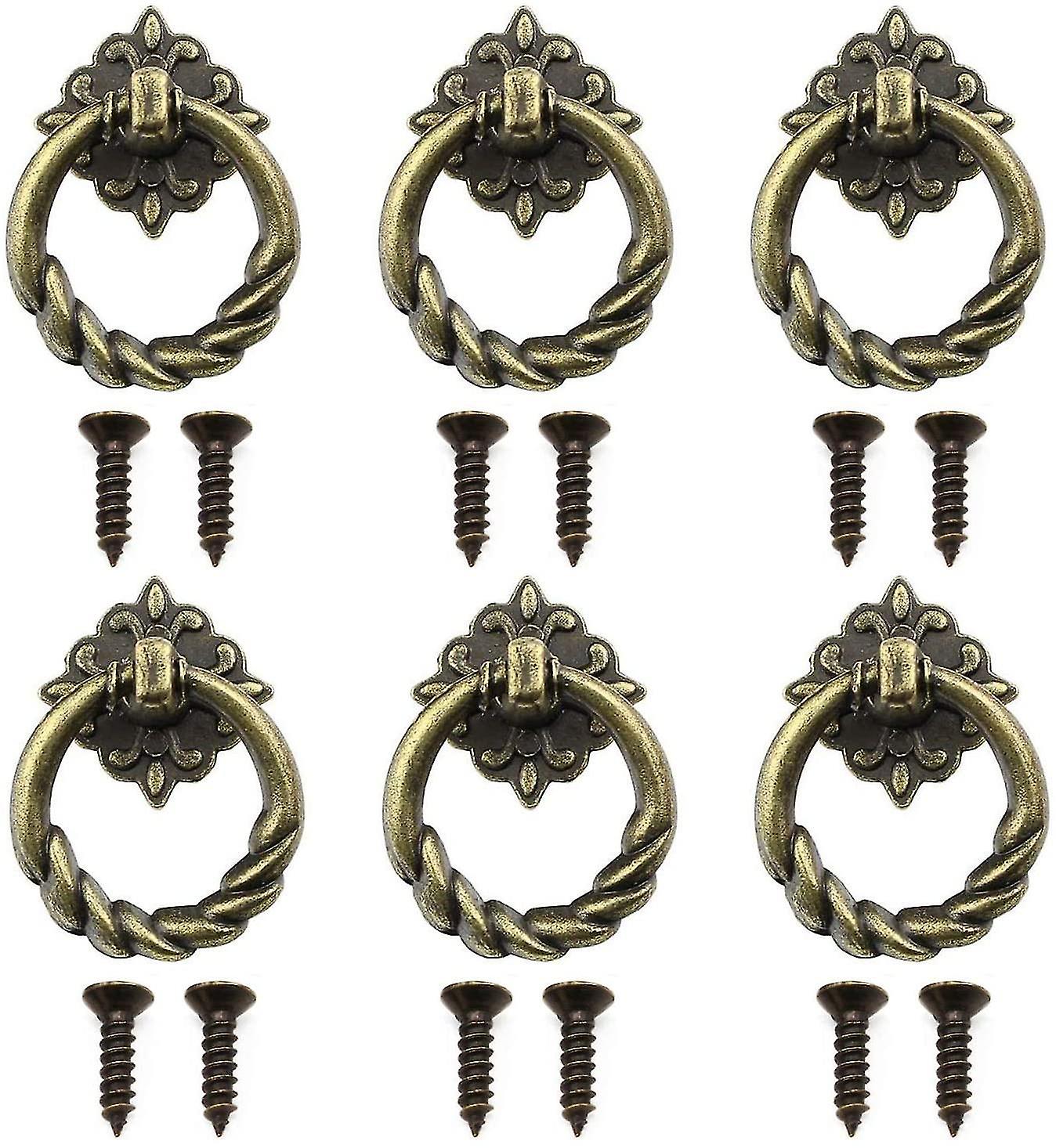 6-piece Retro Drawer Handle Cabinet Knobs