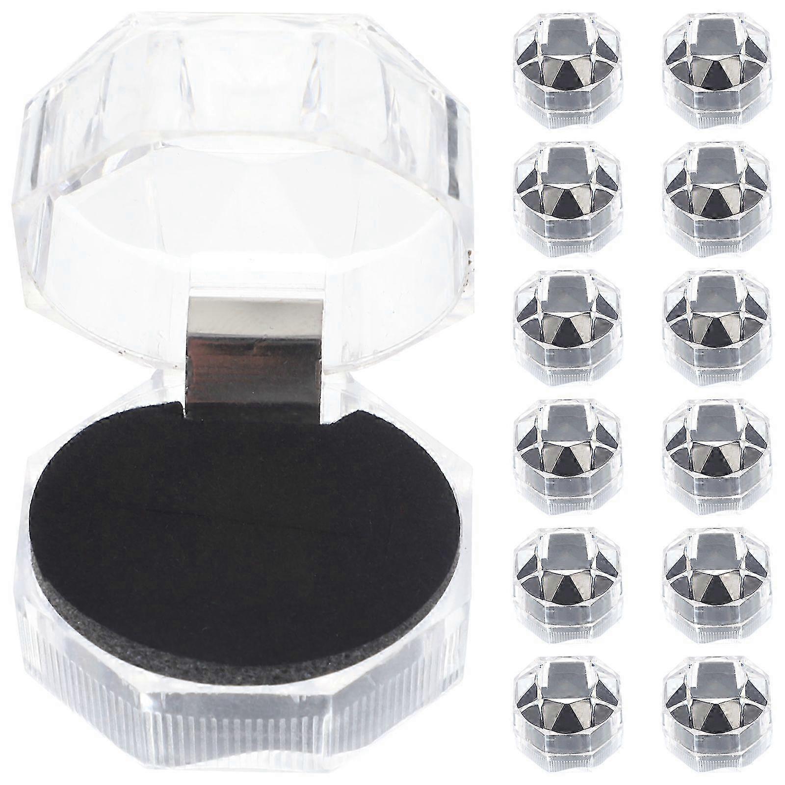 20pcs Ring Cases Transparent Proposal Ring Boxes Engagement Ring Organizers