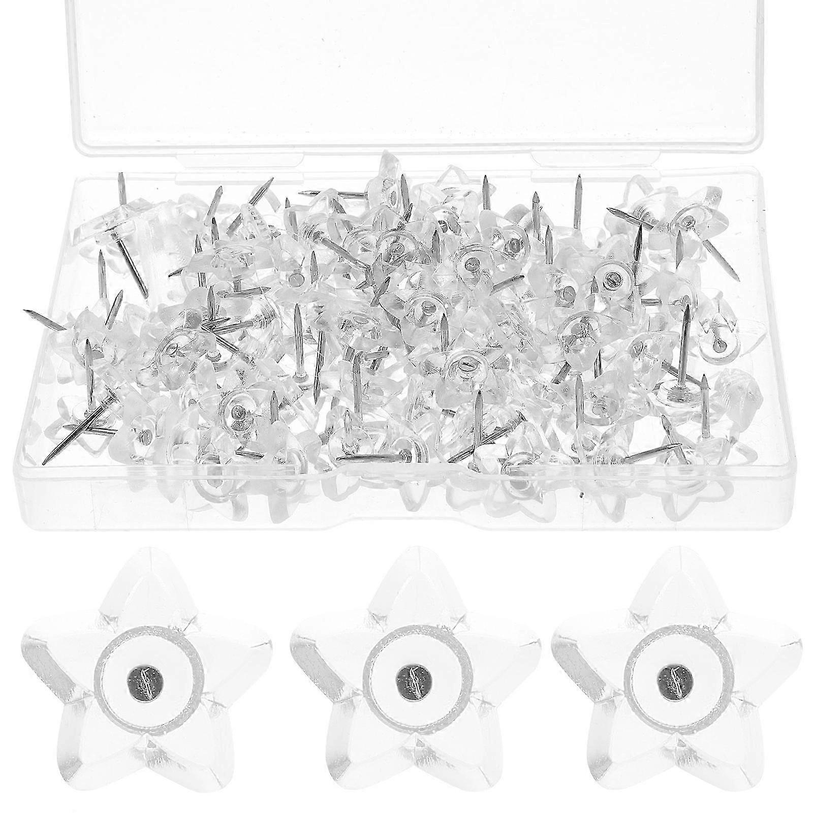 White Push Pins Multi-Function Thumb Tacks Convenient 100Pcs Pack