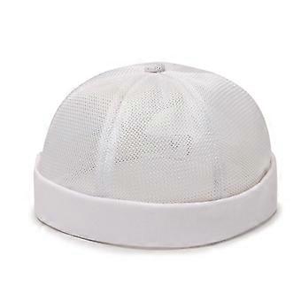 Vintage Summer Mesh Cap Breathable Brimless Hat Men Women Bucket Caps Adjustable Dad Solid Colour Beanie Hip Hop Hats
