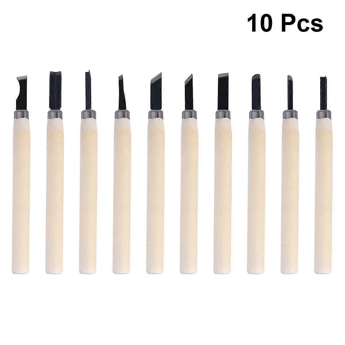 10pcs Wood Carving Hand Chisel Tool Set Cutters Carving Handmade Tools Woodworking Professional Gouges Kit