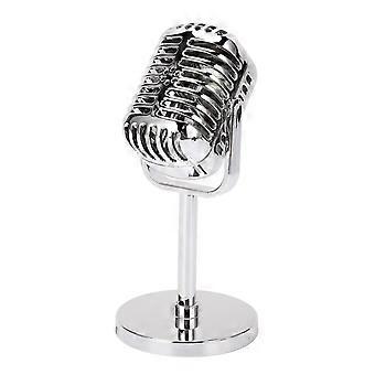 Accessoire de microphone rtro, simulation classique, faux microphone vintage, modle pour dcoration de bar, argent galvanis