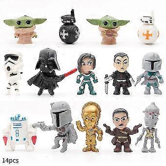 Star Wars 14 Pieces Figure Toy Set Darth Vader Master Yoda Character Model Doll Collection Play Present For Children