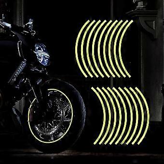 12" reflektierender Radfelgenbandaufkleber für Motorradräder Autofahrrad Fahrrad Nacht reflektierende Sicherheitsdekoration Streifen Universal (gelb)