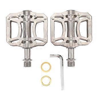 2PCS Folding Bike Pedals Ti Alloy Non Slip 3 Sealed Bearing Bike Pedal Replacement for Mountain Road Bicycles