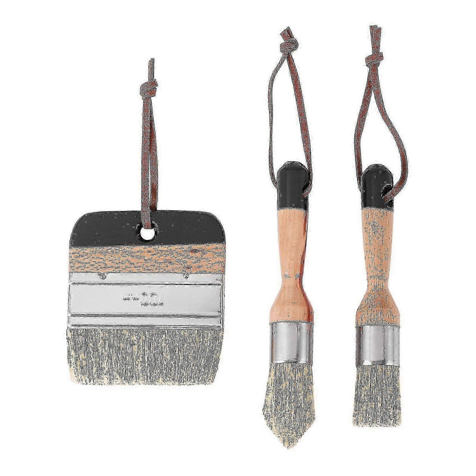 Flat Round Pointed Wax Brush Trio