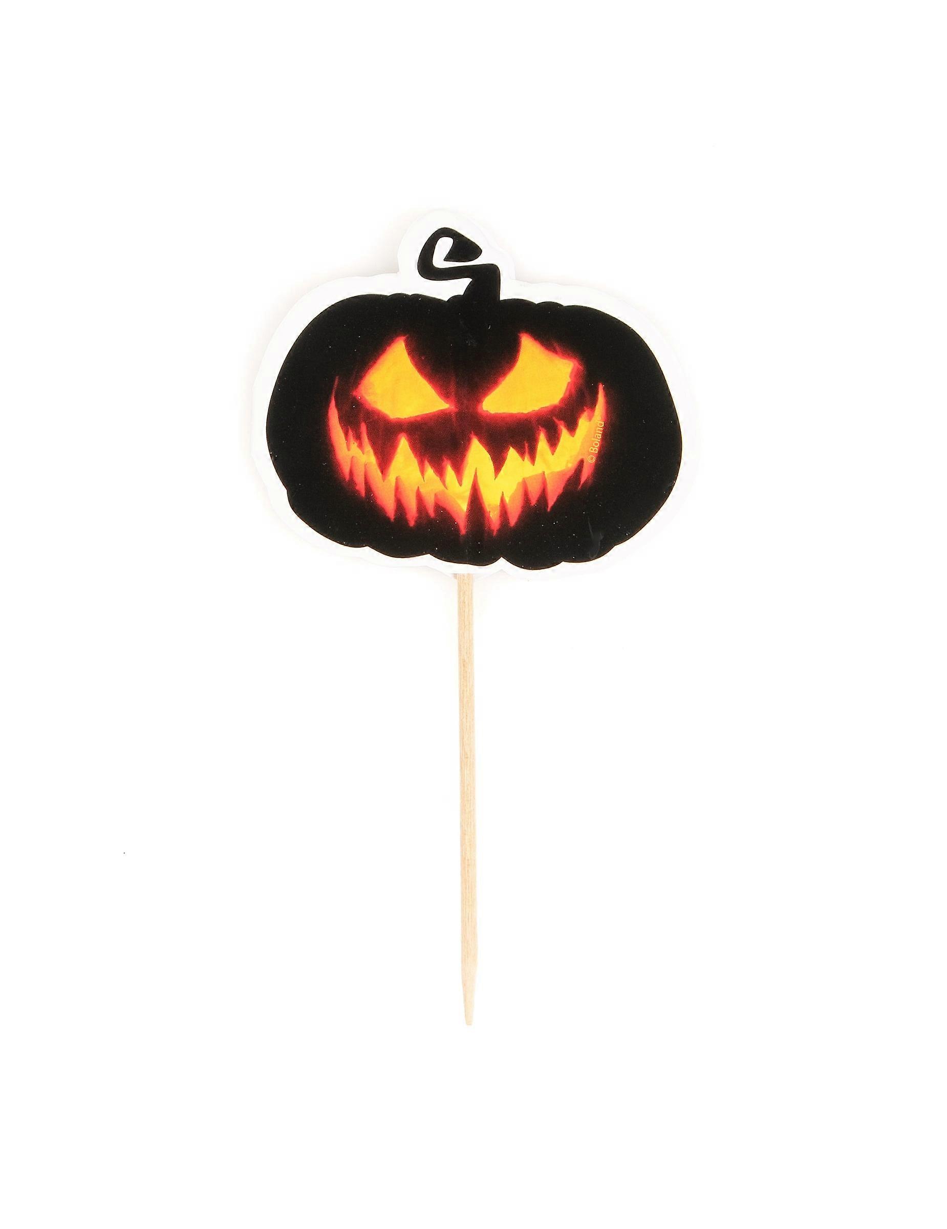 12 Scary Pumpkin Picks 12 cm