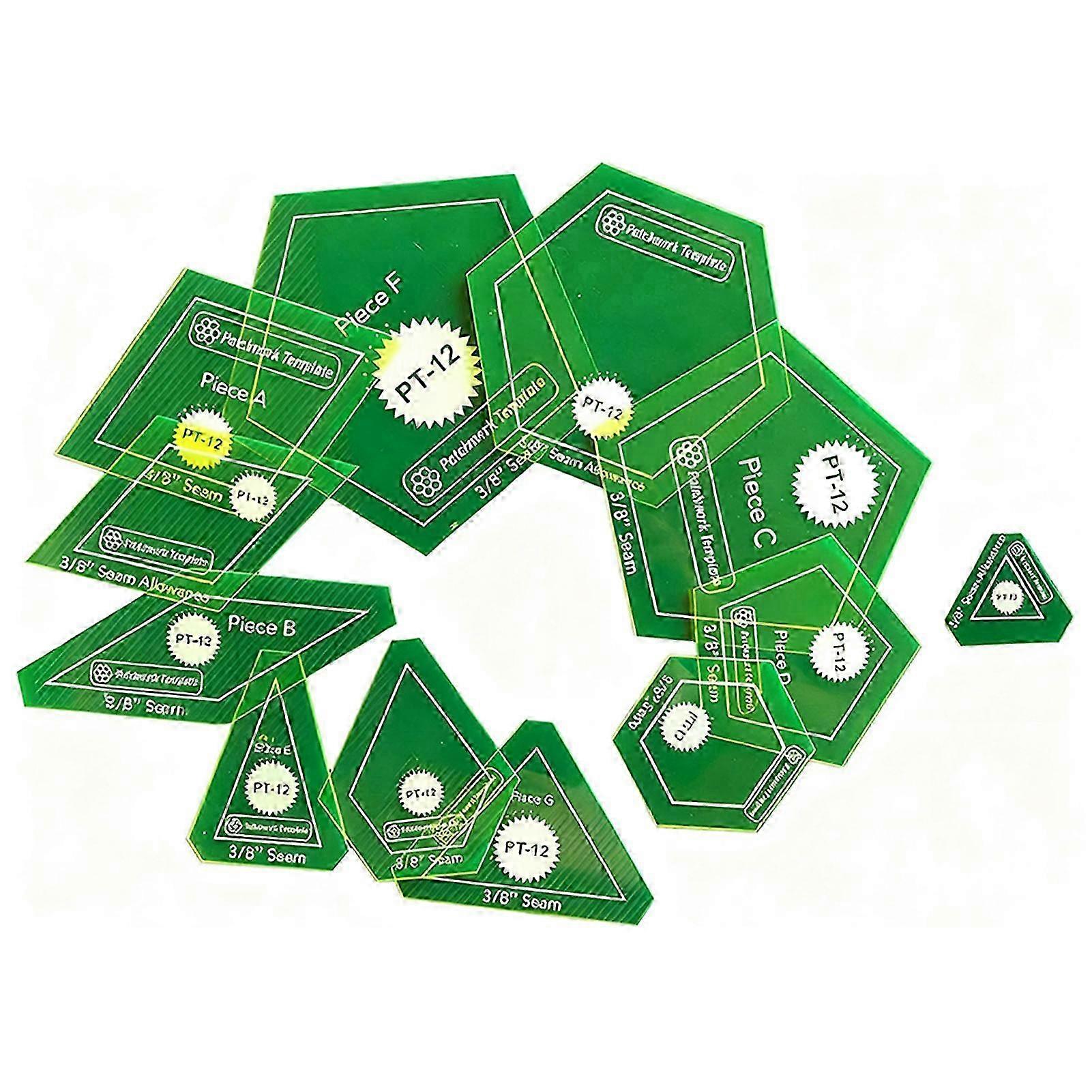 12pc Transparent Quilting Template Kit