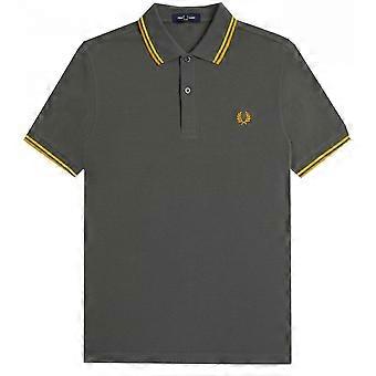 Men's Fred Perry Men's Grey/mustard Polo Shirt