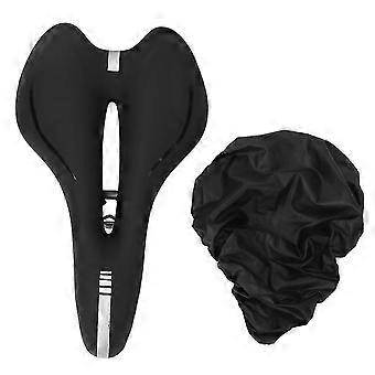 Silicone Bike Seat Hollow Comcompatible withtable Mountain Bicycle Saddle Cushion Cycling Accessories with Small Rain Cover