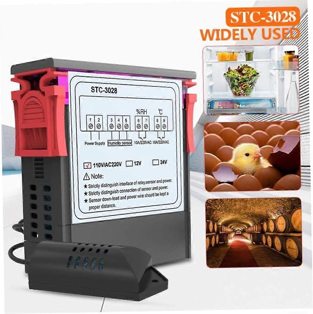 Air Humidity Controller,  Temperature Controller with Intelligent Display for Fermentation Hatch(1pc, black)
