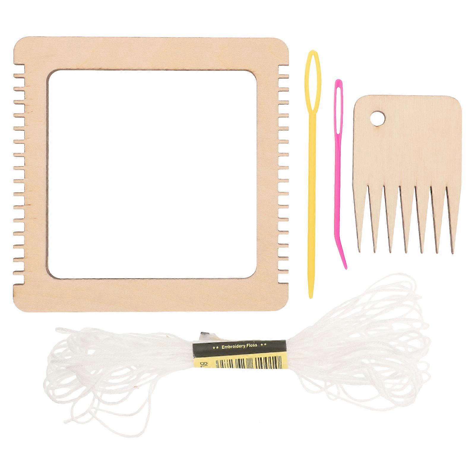 Wooden Weaving Loom Set Mini Woven Machine Darning Tools for Knitting 1Set
