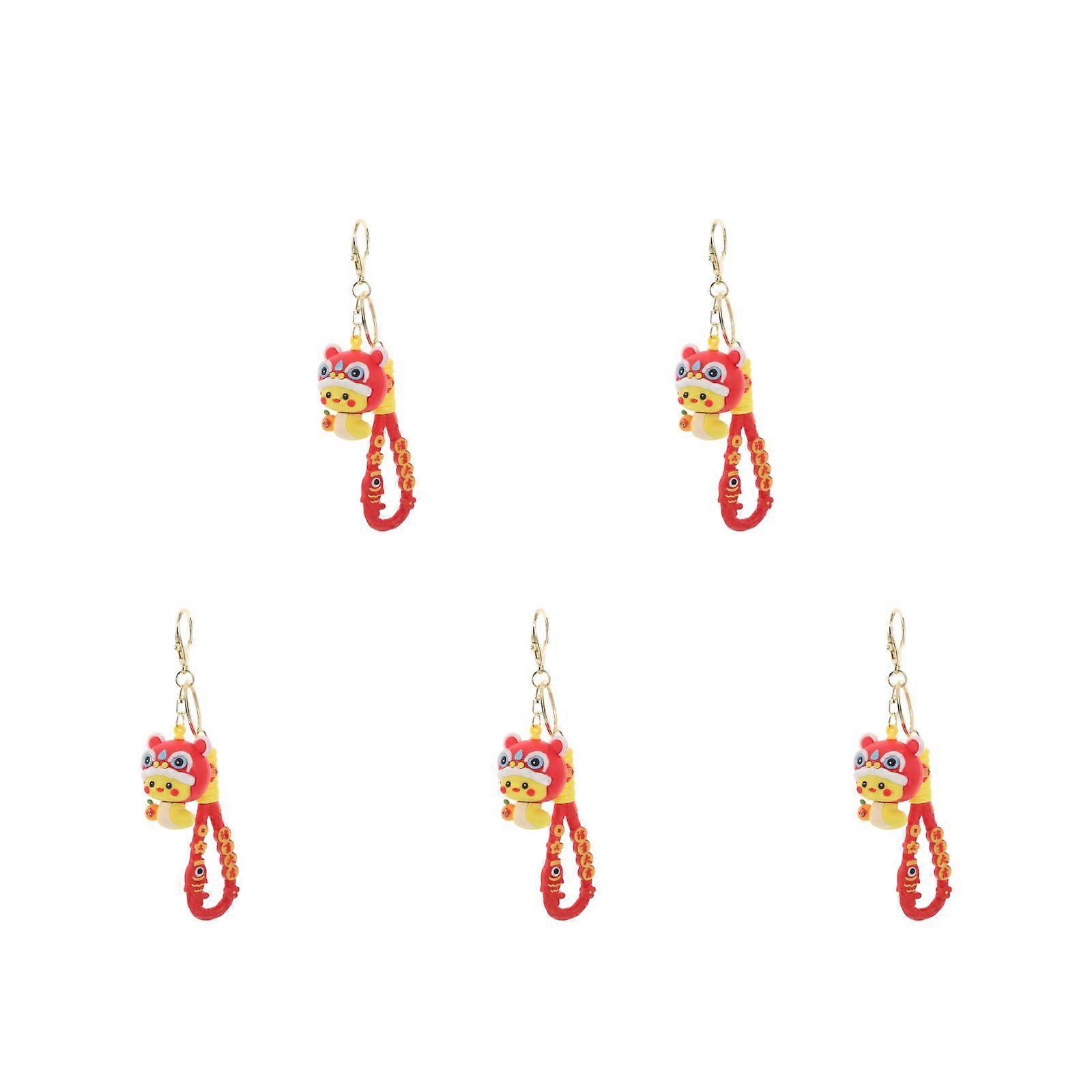 Chinese New Year Snake Keychains Unique Design 5Pcs for Spring Festival