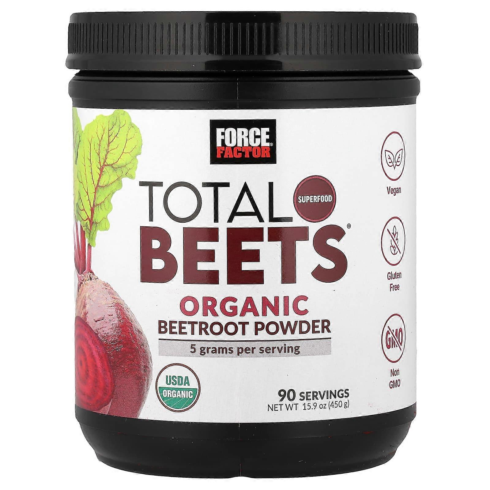 Force Factor, Total Beets®, Organic Beetroot Powder, 15.9 oz (450 g)