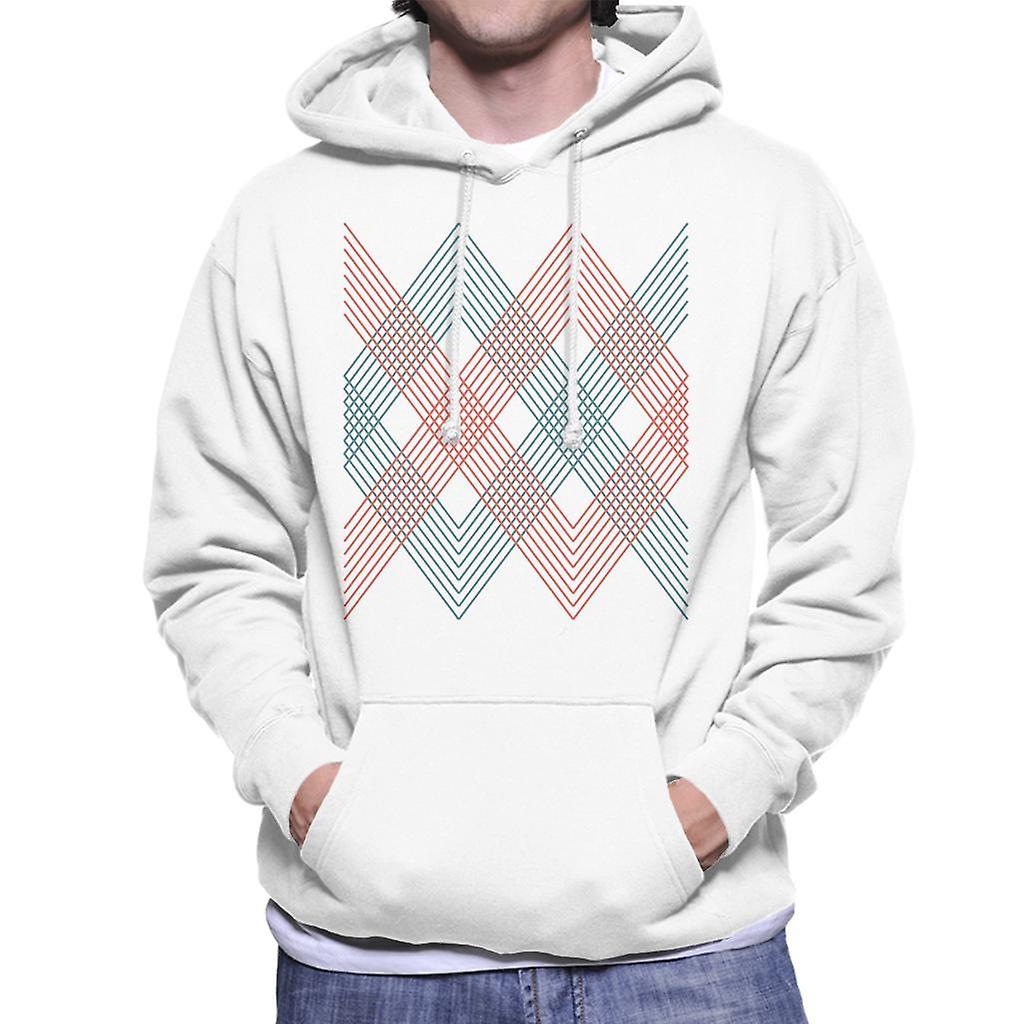 Geometric Shape Diamond Pattern Men's Hooded Sweatshirt