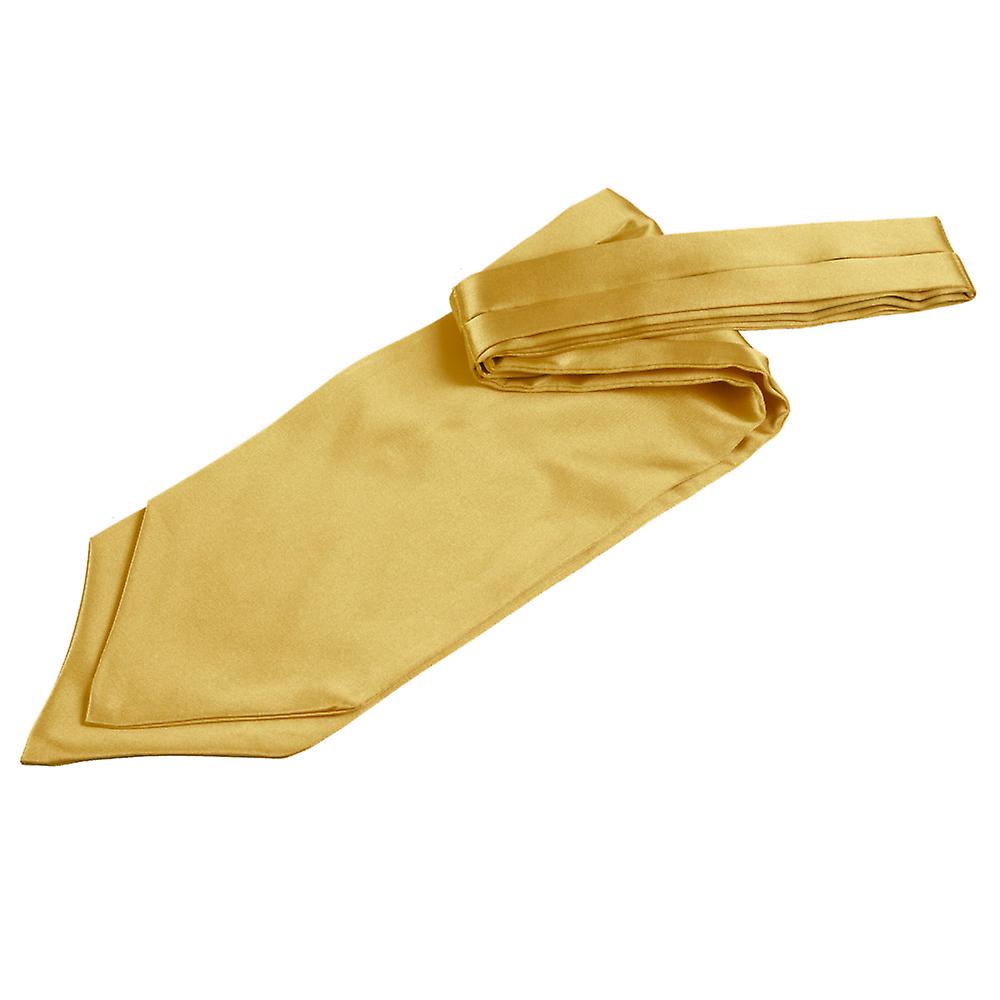 Gold Plain Satin Self-Tie Wedding Cravat
