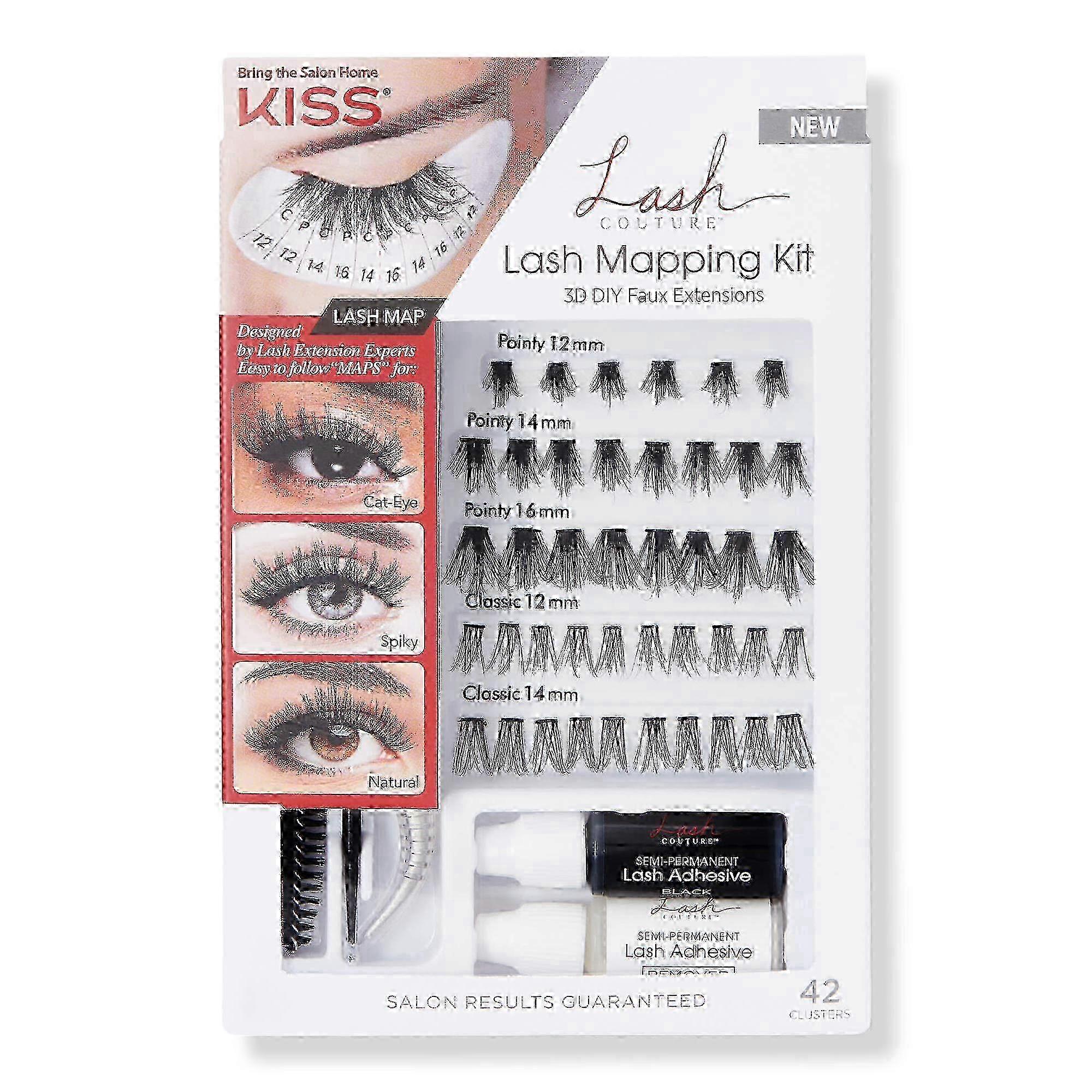 Kiss Lash Couture Faux Extensions Lash Mapping Kit, Clusters, 42 Ea