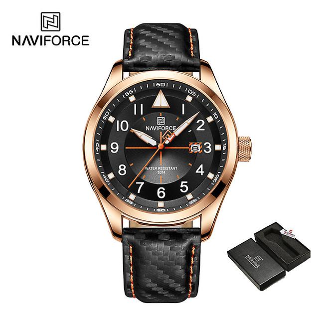 Üst Marka Lüks Naviforce Kuvars Aydınlık Deri Kol Saati Adam Rahat Spor İzle Erkekler Için Moda Sıcak Satış İzle Erkekler