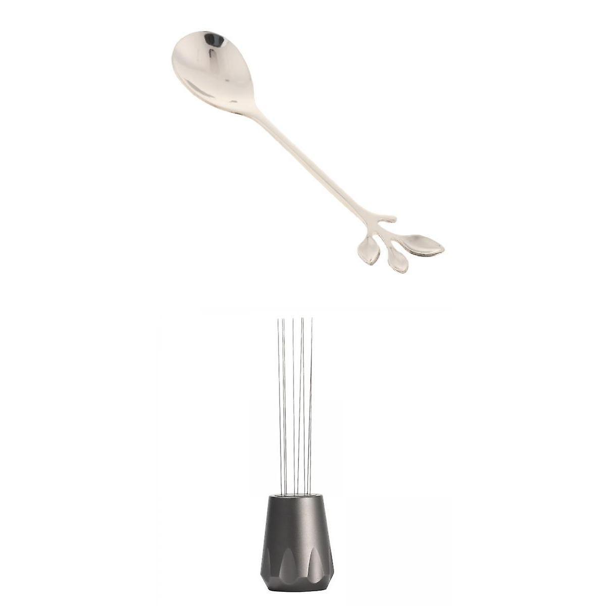 Stainless Steel Coffee Tamper Distributor Espresso Tools  Gray